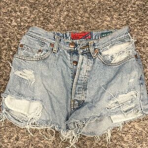 Big Star Blue Distressed Jean Shorts